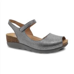 NEW DANSKO women's marcy sandal in pewter metallic
